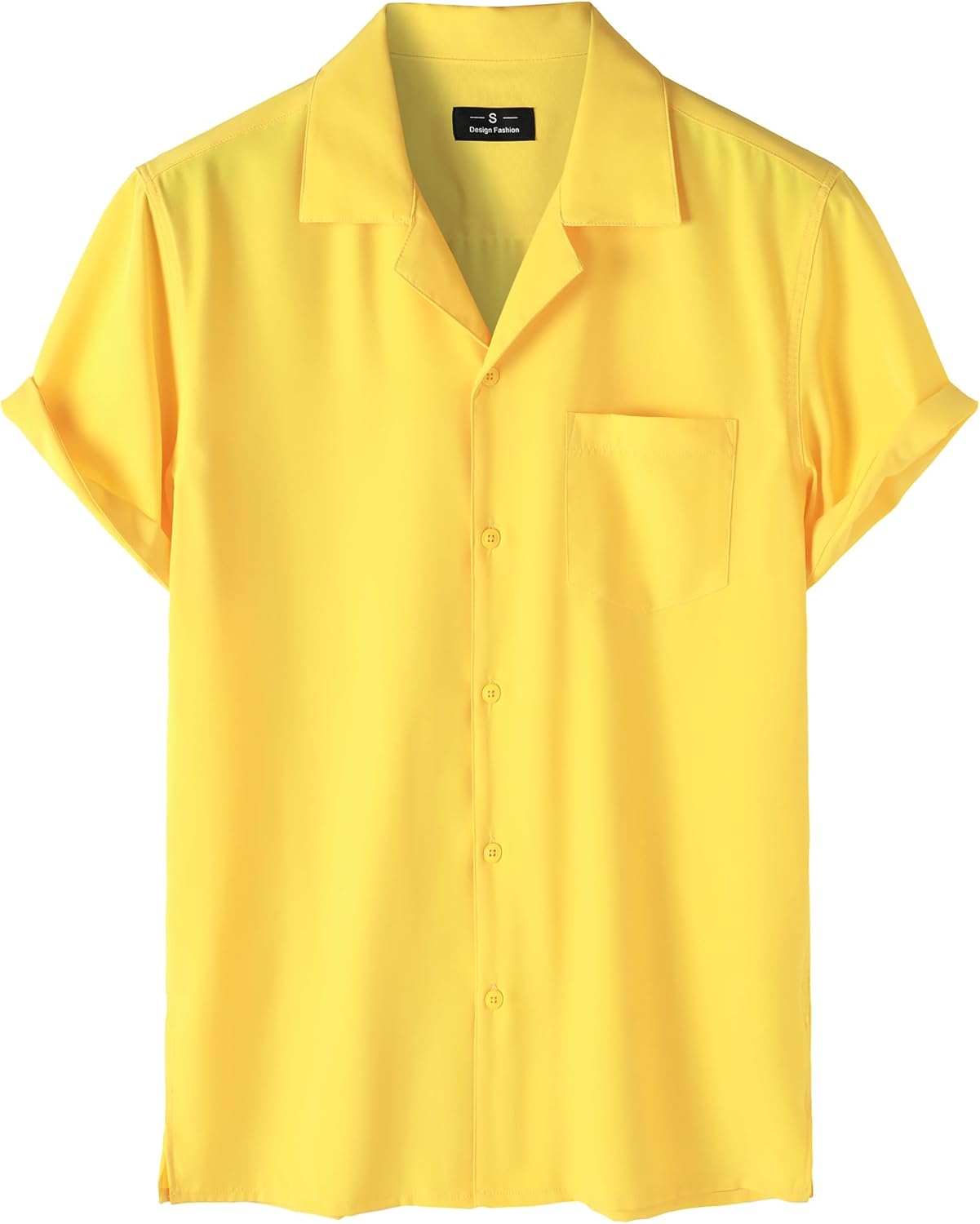 ZEROYAA Men's Regular Fit Short Sleeve Button Down Shirts Wrinkle Free Summer Lightweight Tops with Pocket