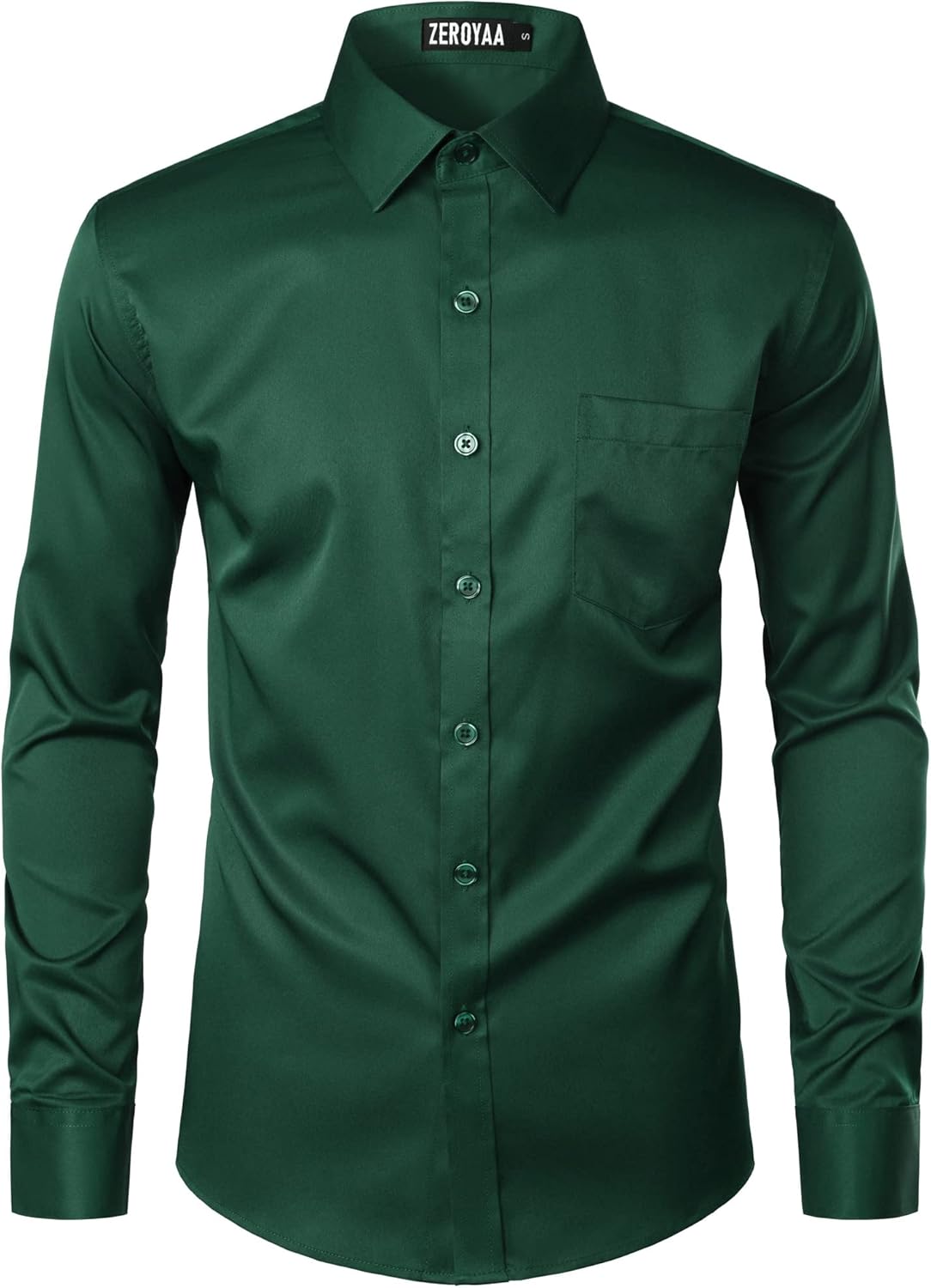 ZEROYAA Men's Urban Stylish Casual Business Slim Fit Long Sleeve Button Up Dress Shirt with Pocket