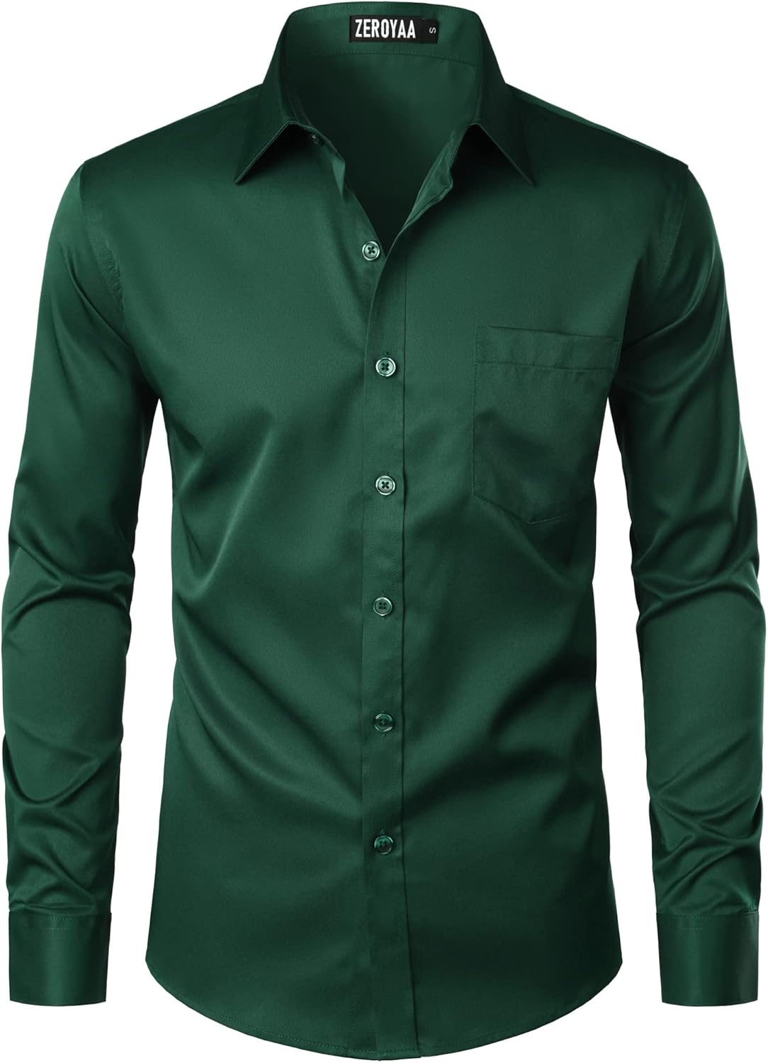 ZEROYAA Men's Urban Stylish Casual Business Slim Fit Long Sleeve Button Up Dress Shirt with Pocket