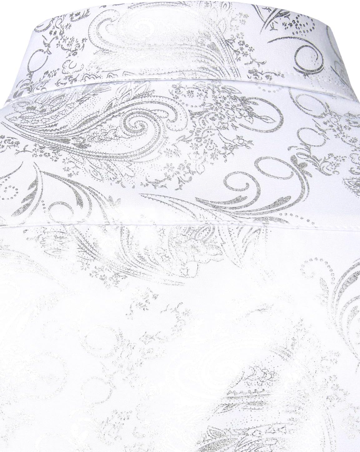 ZEROYAA Men's Luxury Paisley Dress Shirt Shiny Floral Printed Button Down Shirts for Party Prom