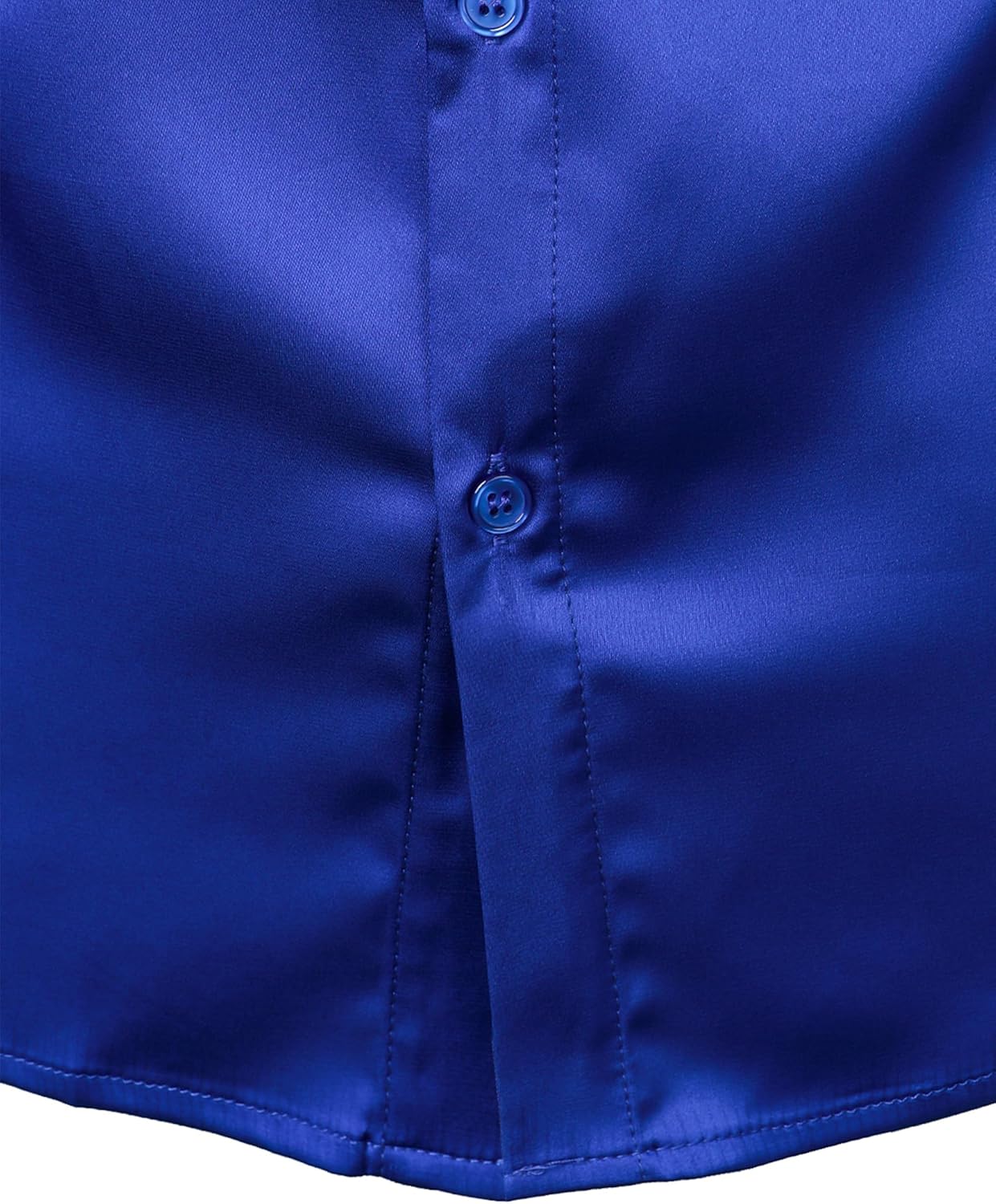 ZEROYAA Men's Hipster Shiny Silk Satin Shirt Regular Fit Short Sleeve Casual Button Down Dress Shirts for Summer Party
