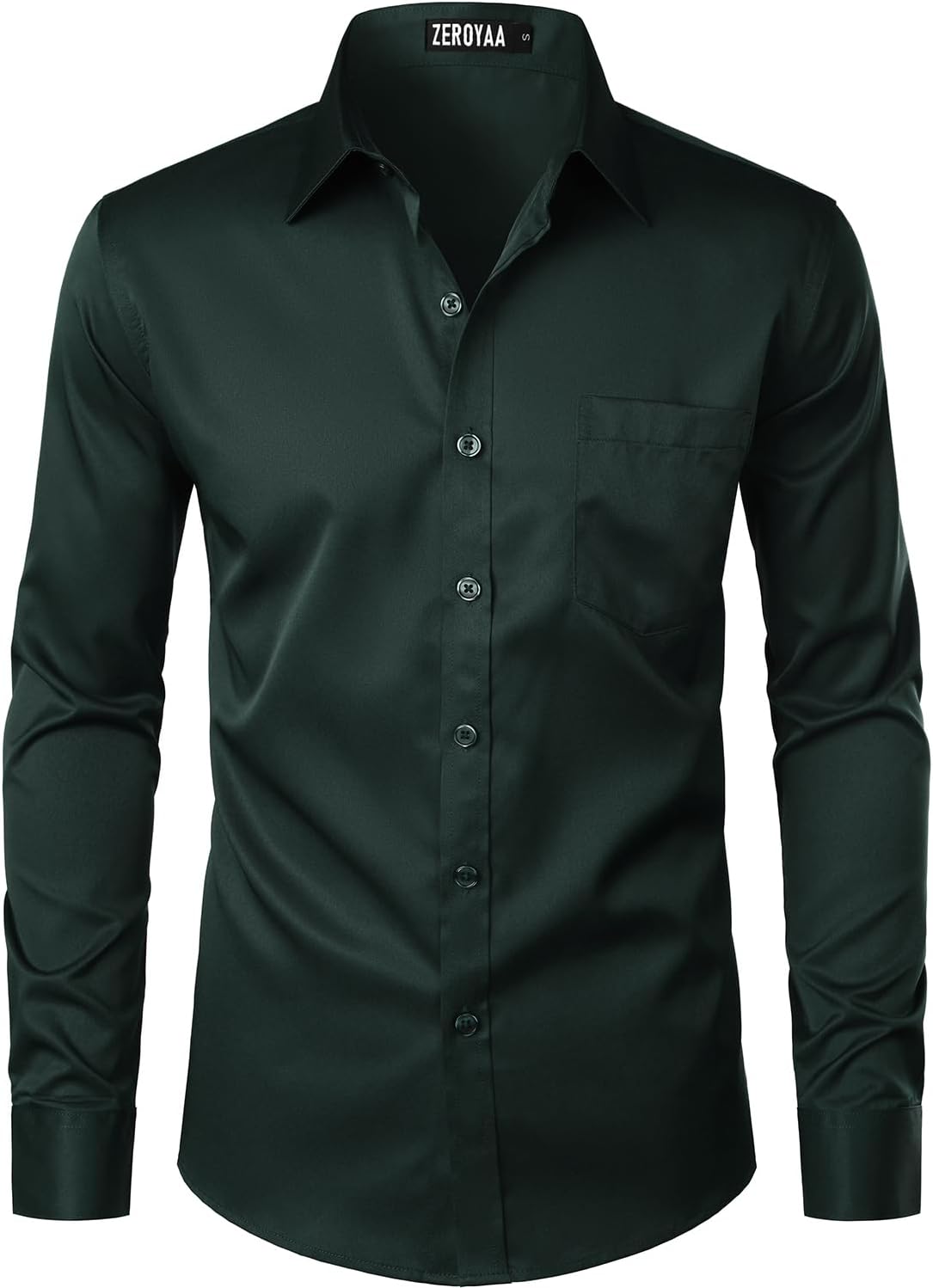 ZEROYAA Men's Urban Stylish Casual Business Slim Fit Long Sleeve Button Up Dress Shirt with Pocket