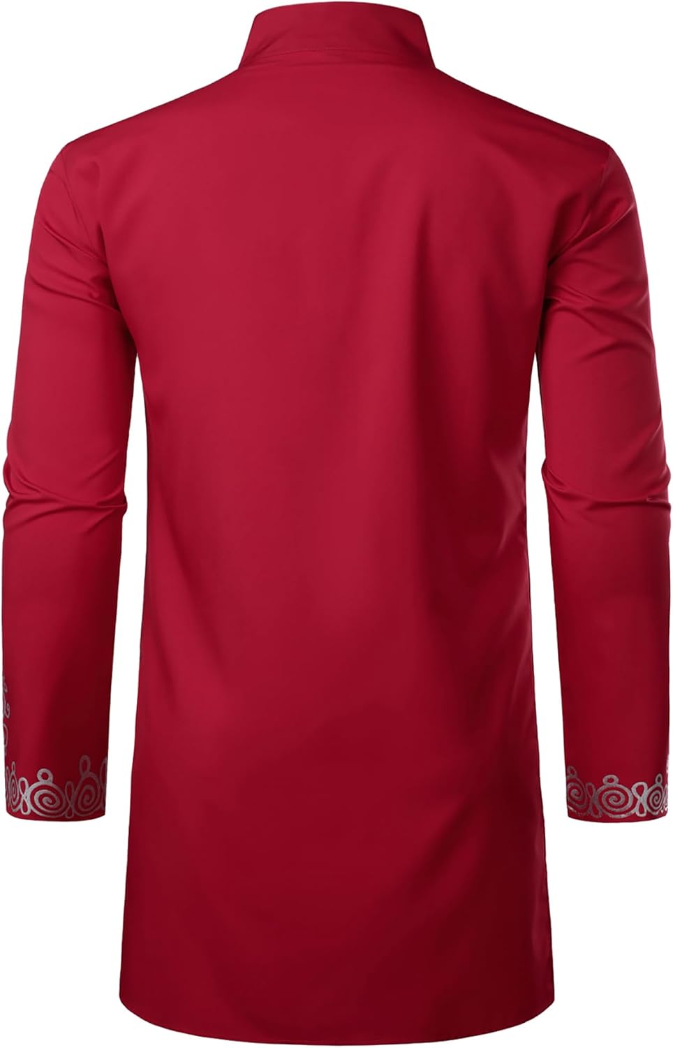 ZEROYAA Men's Traditional African Long Sleeve Dashiki Shiny Pattern Printed Dazzling Shirt