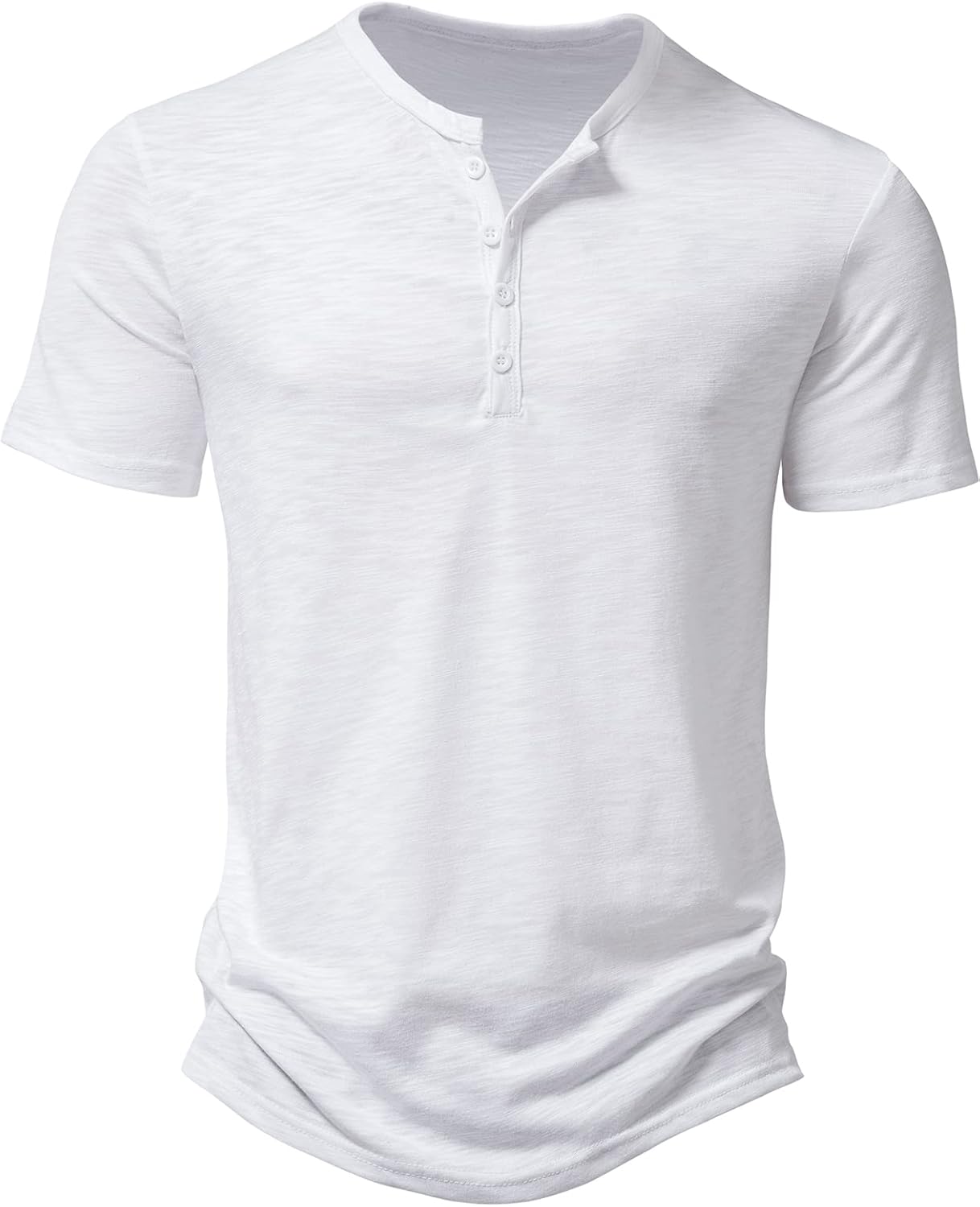 ZEROYAA Men's Short Sleeve Henley Shirt Casual Stretchy Slim Fit T Shirt