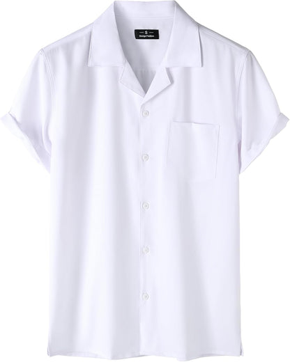 ZEROYAA Men's Regular Fit Short Sleeve Button Down Shirts Wrinkle Free Summer Lightweight Tops with Pocket