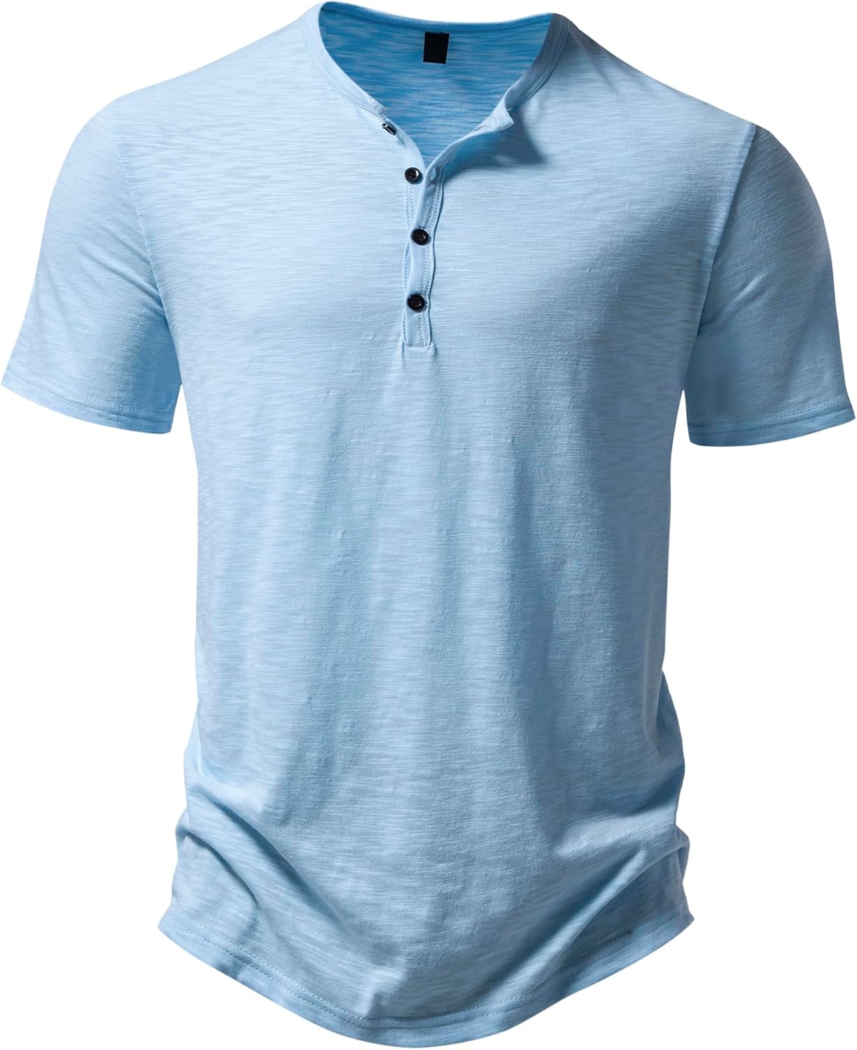 ZEROYAA Men's Short Sleeve Henley Shirt Casual Stretchy Slim Fit T Shirt