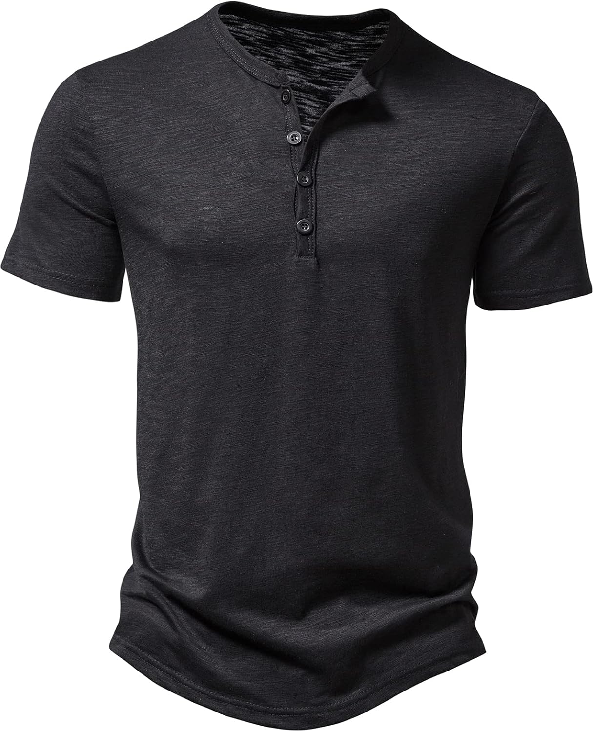 ZEROYAA Men's Short Sleeve Henley Shirt Casual Stretchy Slim Fit T Shirt