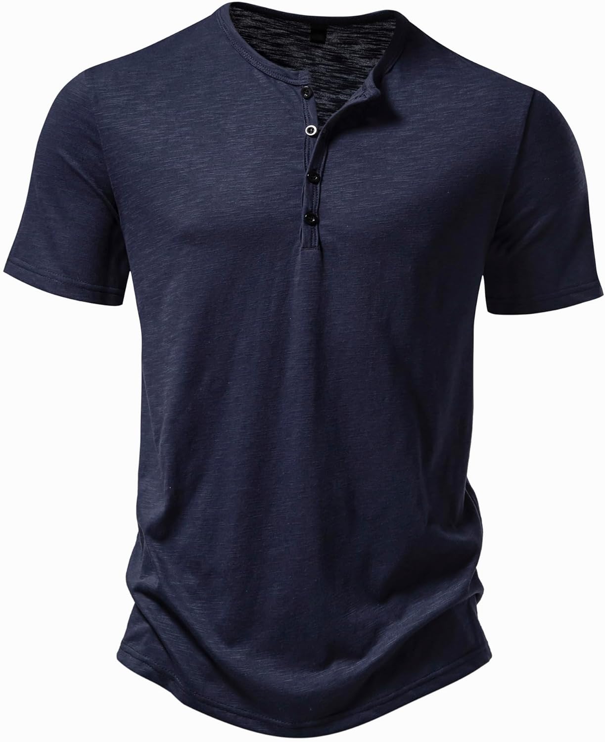 ZEROYAA Men's Short Sleeve Henley Shirt Casual Stretchy Slim Fit T Shirt