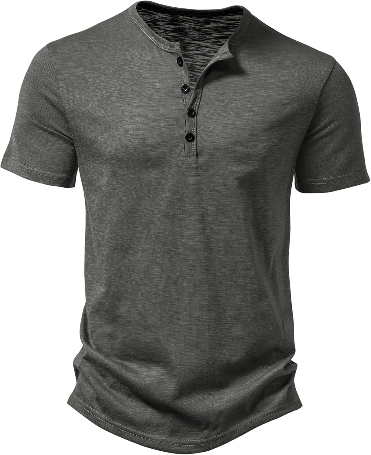 ZEROYAA Men's Short Sleeve Henley Shirt Casual Stretchy Slim Fit T Shirt