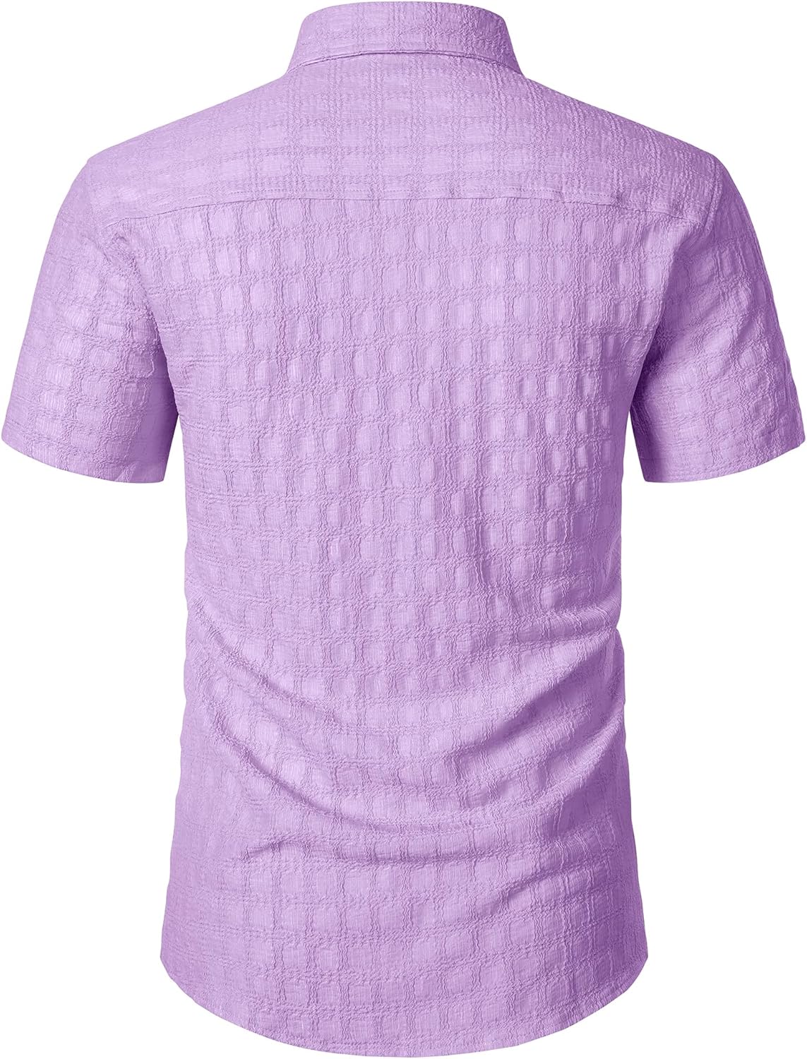 ZEROYAA Men's Knit Shirt Vintage Slim Fit Short Sleeve Button Down Shirts Summer Vacation Beach Tops